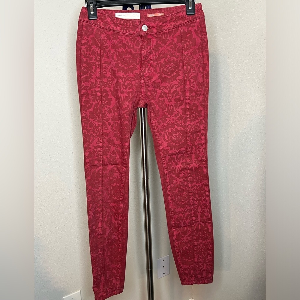 Pilcro red patterned high rise jeans